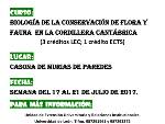 CURSO SOBRE  BIOLOGÍA DE CONSERVACIÓN DE LA FLORA Y FAUNA DE LA CORDILLERA CANTÁBRICA
